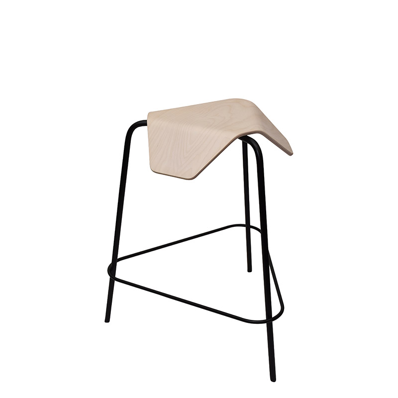 saddle, ergonomic, chair, bar stool, wood, design, finnish, furniture, school - myKolme Tripla bar birch