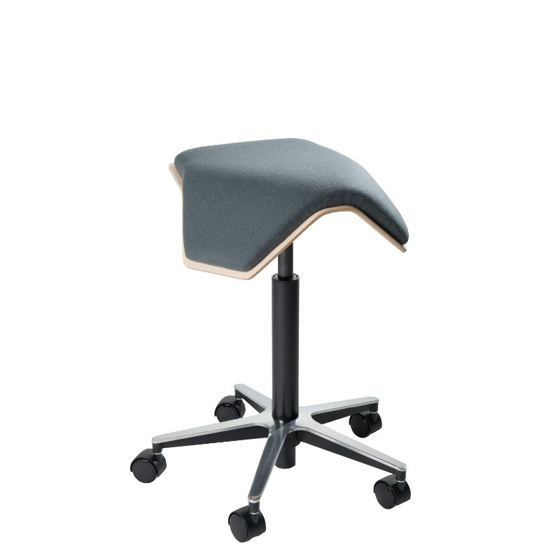 saddle, ergonomic, chair, stool, wood, design, finnish, furniture, school - myKolme Iloa one grey