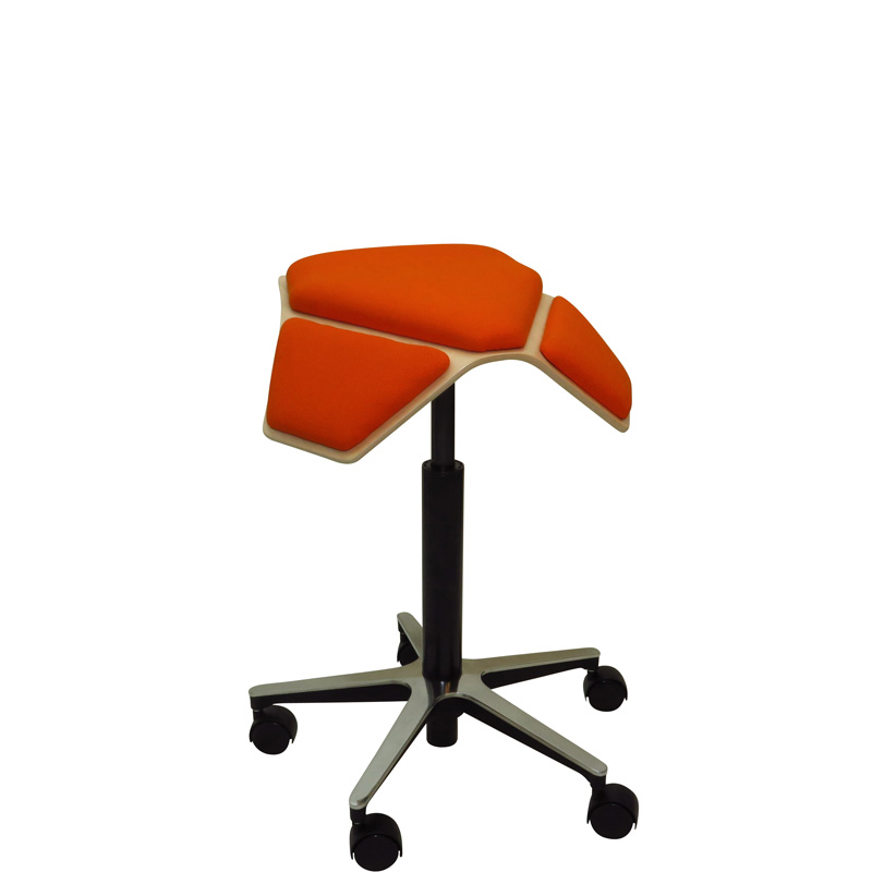 saddle, ergonomic, chair, stool, wood, design, finnish, furniture, school - myKolme Iloa plus orange