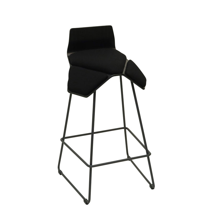saddle, ergonomic, chair, bar stool, wood, design, finnish, furniture, school - myKolme Iloa smile bar ash black fame